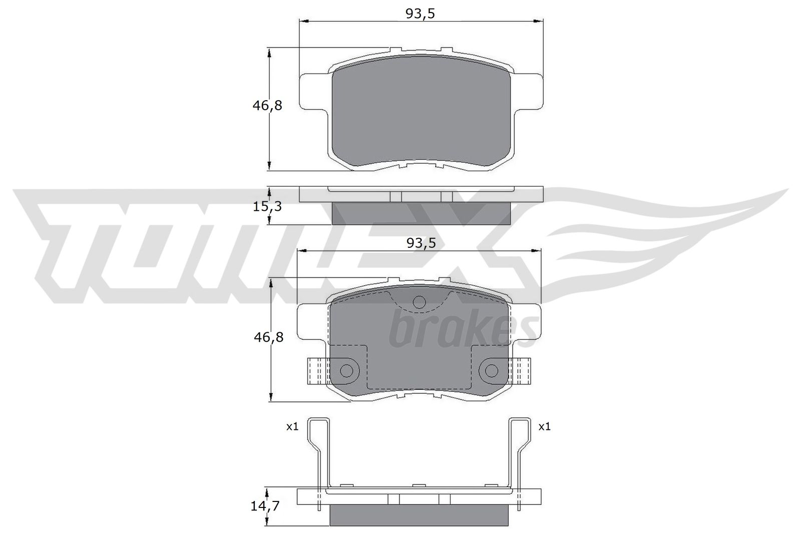 Sada brzdových platničiek kotúčovej brzdy TOMEX Brakes